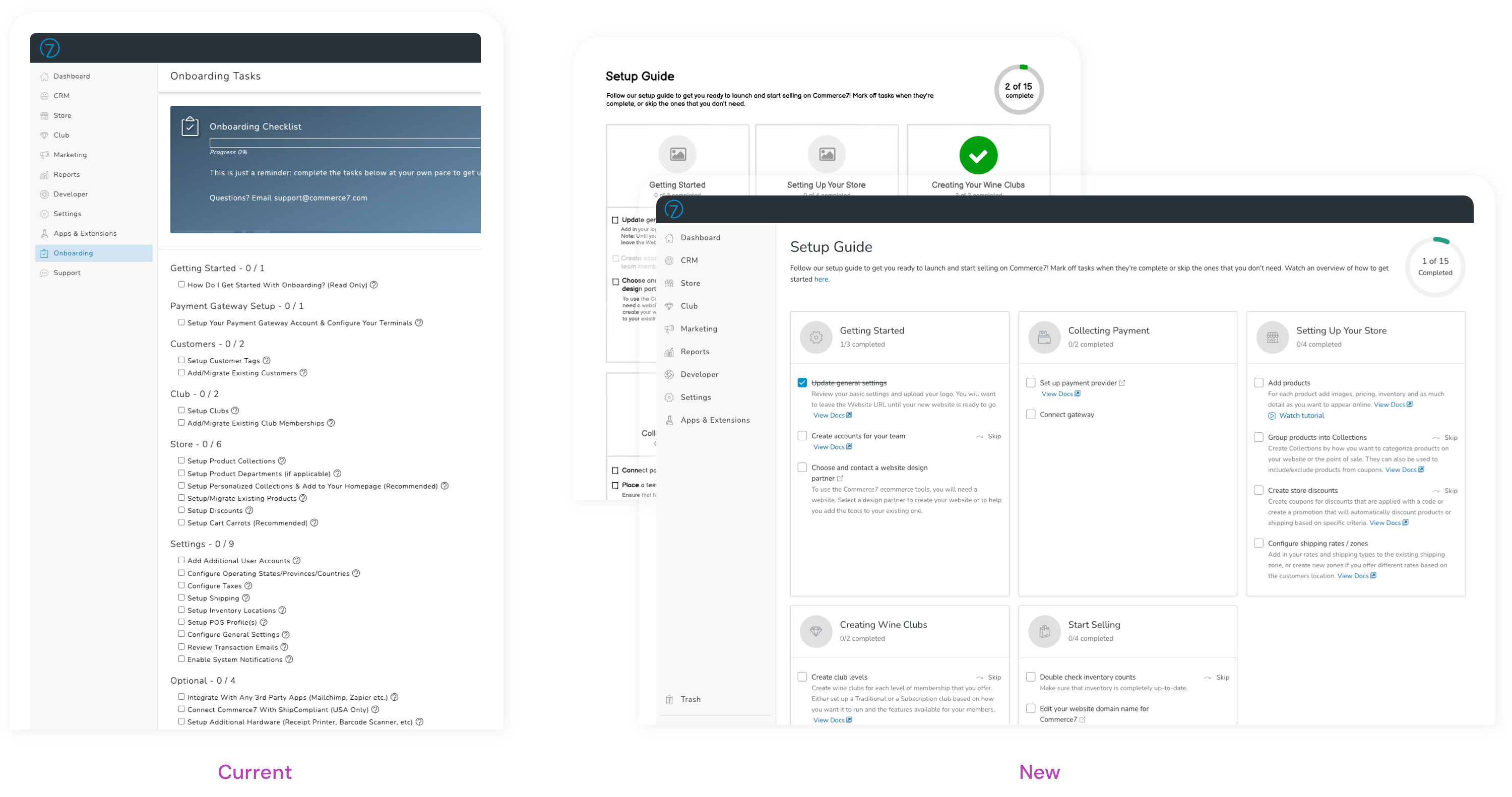 Checklist category blocks